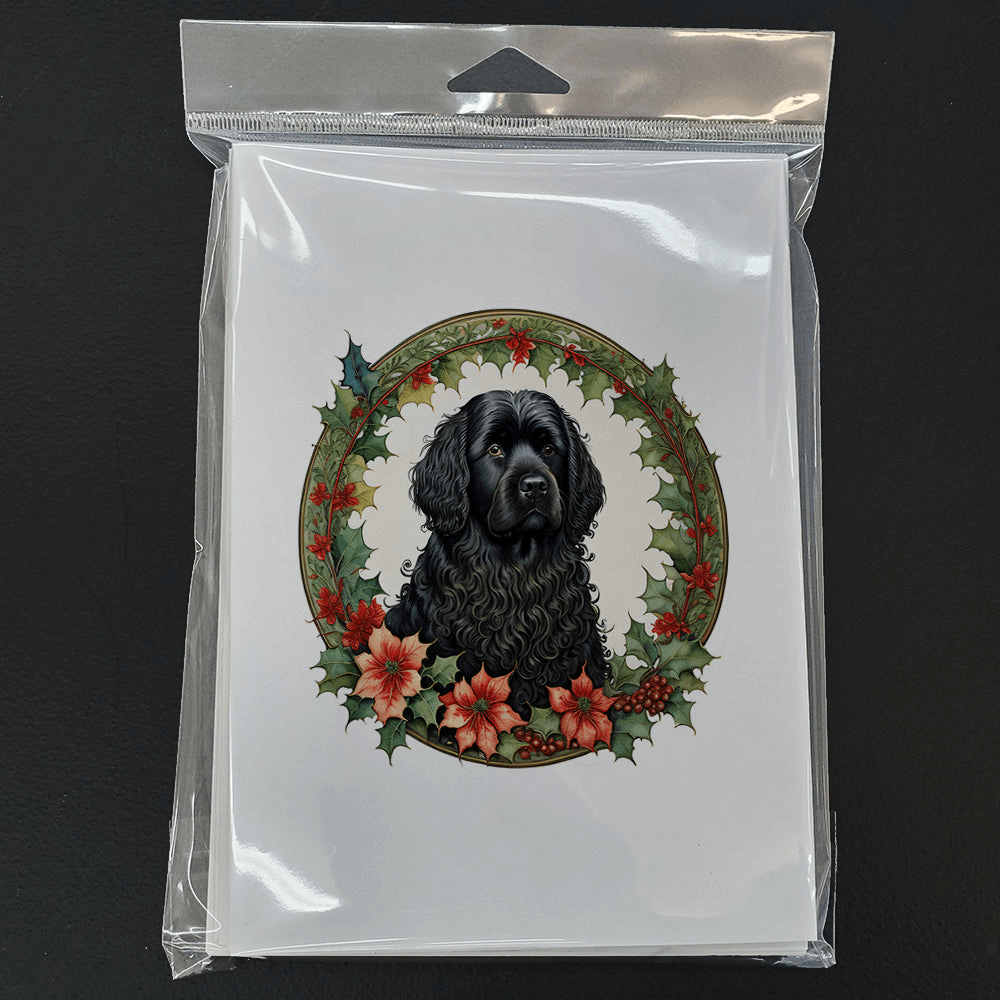 Glamorous Pups : Puli Christmas Flowers Greeting Cards Pack of 8