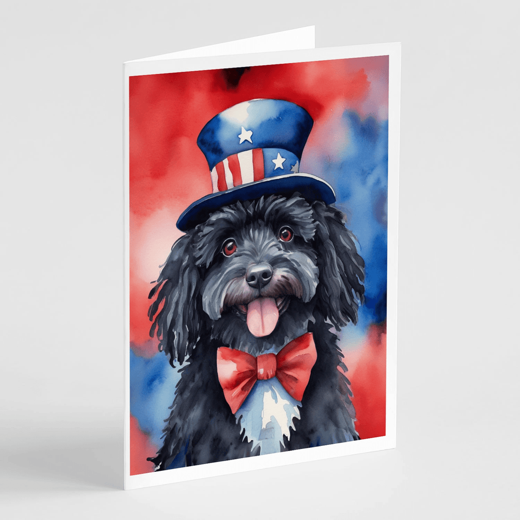 Glamorous Pups : Puli Patriotic American Greeting Cards Pack of 8