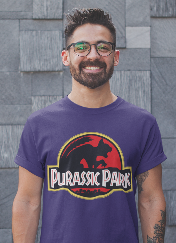 Glamorous Pups : Purassic Park Shirt Cat Lover Funny Kitty Kitten Parody Dino Tshirt T-shirt