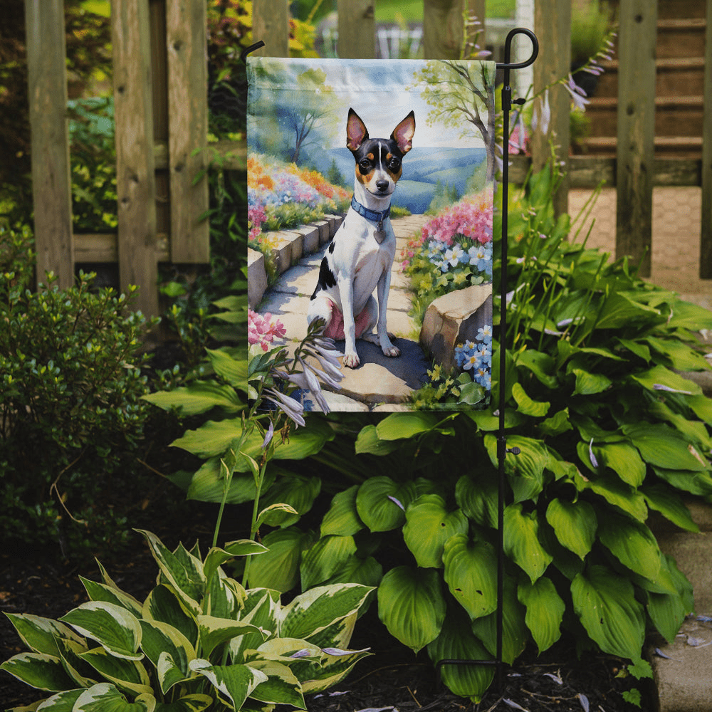 Glamorous Pups : Rat Terrier Spring Path Garden Flag