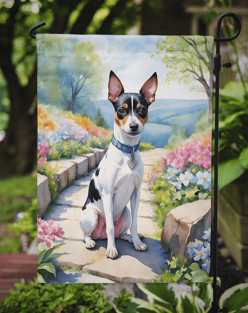 Glamorous Pups : Rat Terrier Spring Path Garden Flag