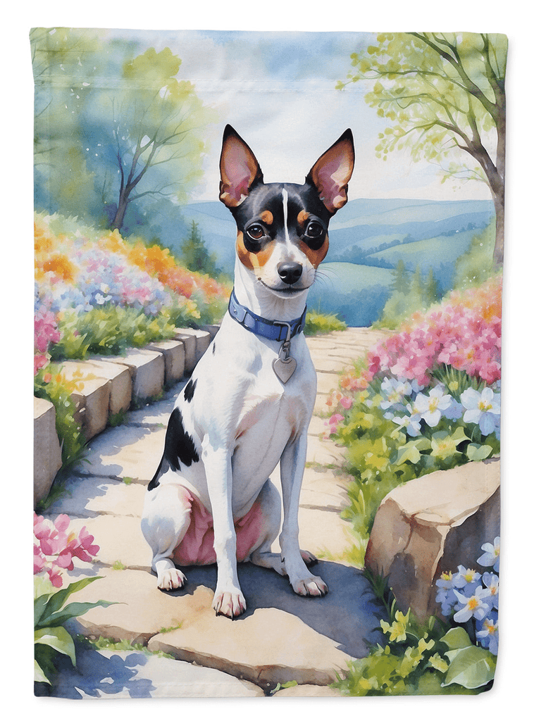 Glamorous Pups : Rat Terrier Spring Path Garden Flag