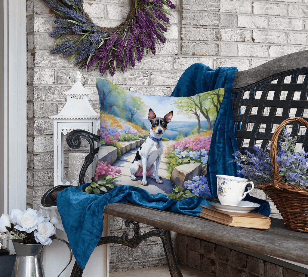 Glamorous Pups : Rat Terrier Spring Path Throw Pillow