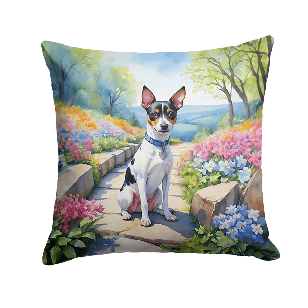 Glamorous Pups : Rat Terrier Spring Path Throw Pillow