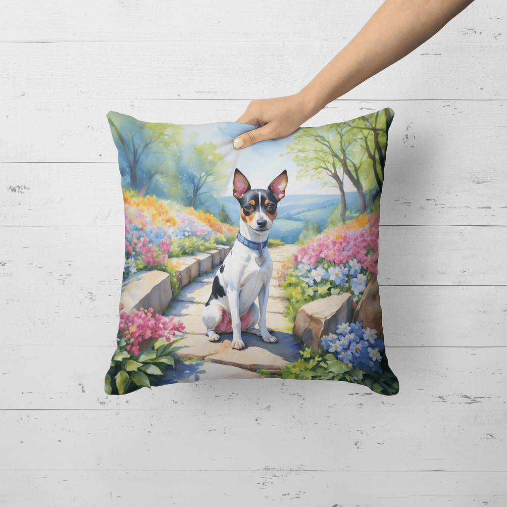 Glamorous Pups : Rat Terrier Spring Path Throw Pillow