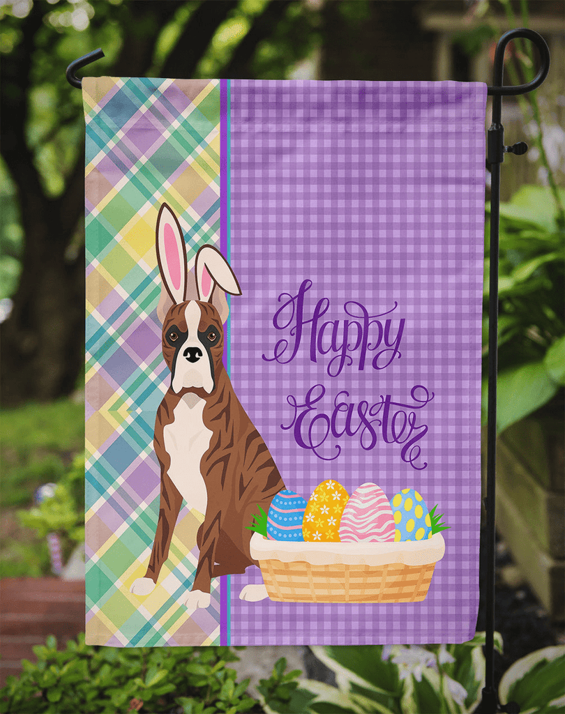 Glamorous Pups : Red Brindle Boxer Easter Garden Flag