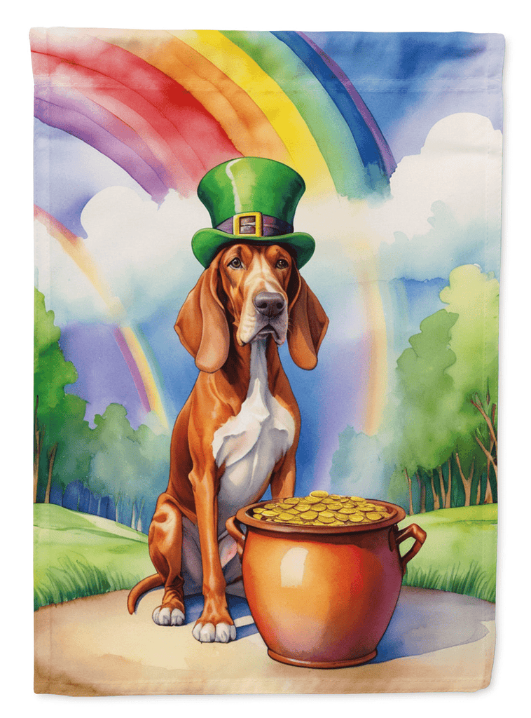 Glamorous Pups : Red Redbone Coonhound St Patrick's Day House Flag