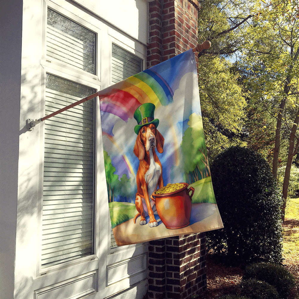 Glamorous Pups : Red Redbone Coonhound St Patrick's Day House Flag