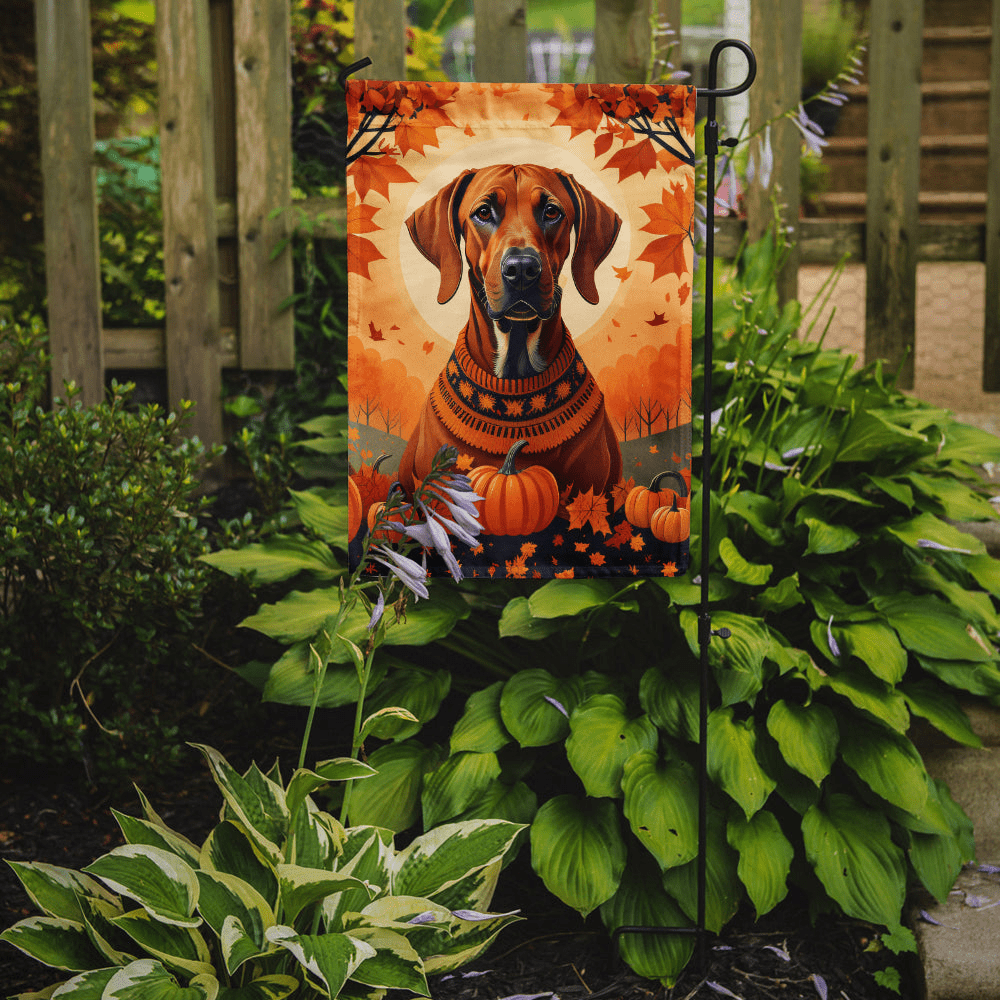 Glamorous Pups : Rhodesian Ridgeback Fall Garden Flag