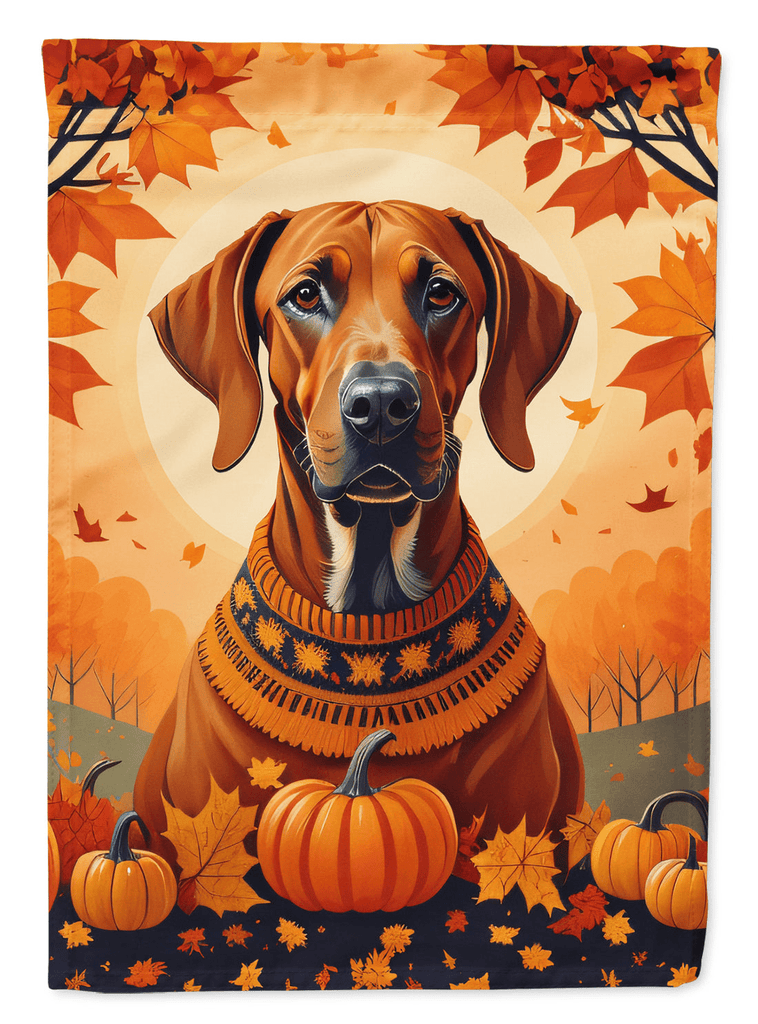 Glamorous Pups : Rhodesian Ridgeback Fall Garden Flag