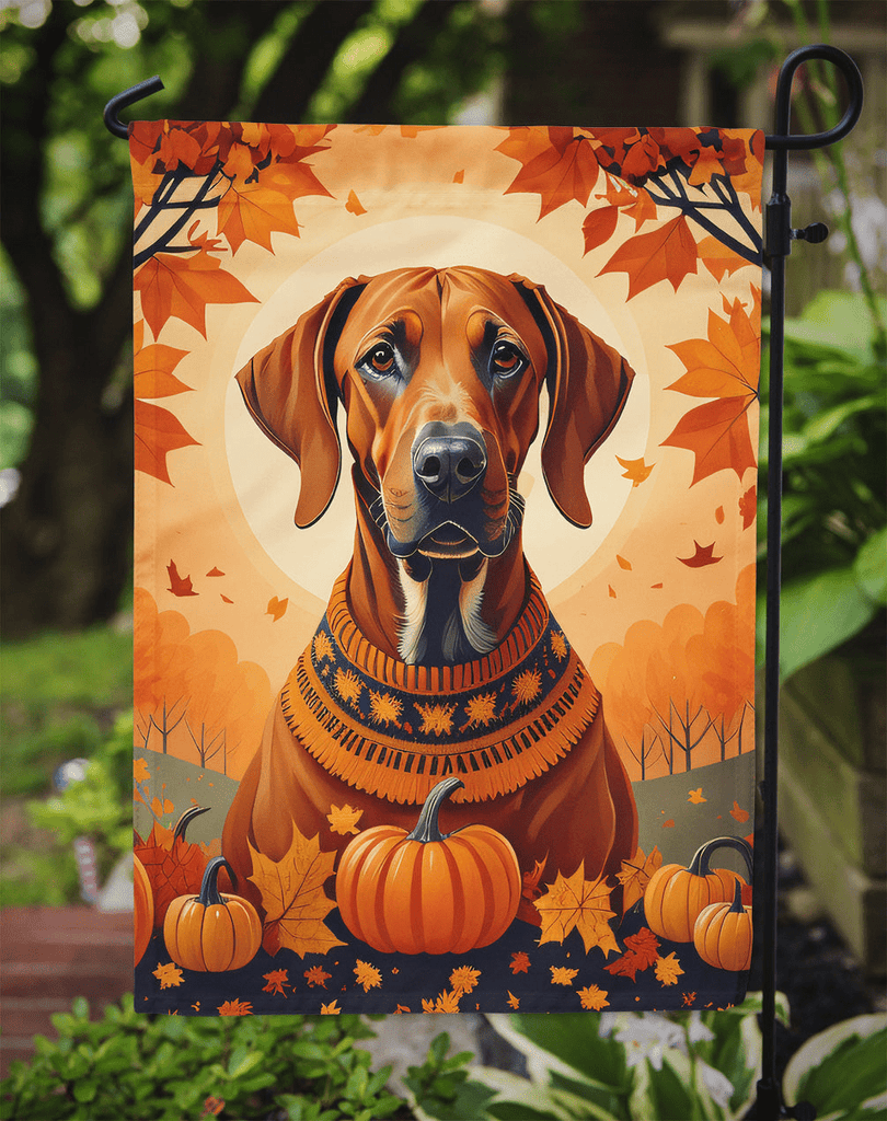 Glamorous Pups : Rhodesian Ridgeback Fall Garden Flag
