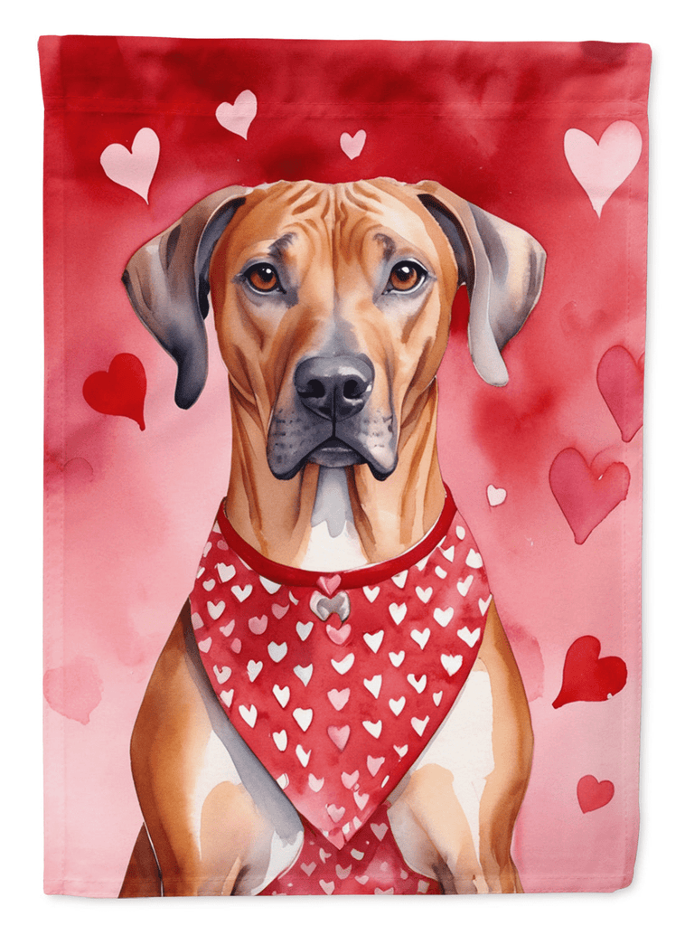 Glamorous Pups : Rhodesian Ridgeback My Valentine Garden Flag