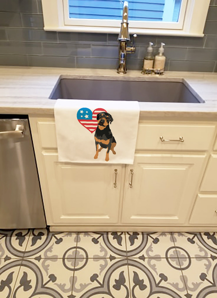 Glamorous Pups : Rottweiler Black and Rust Patriotic Kitchen Towel Set of 2