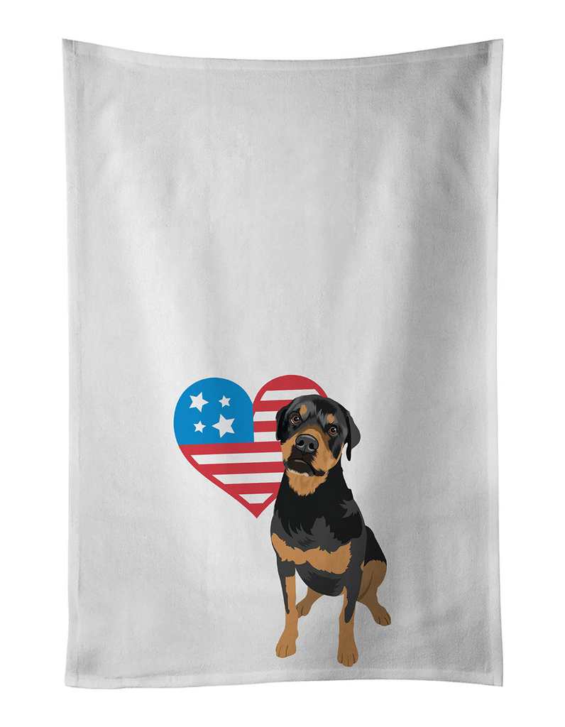 Glamorous Pups : Rottweiler Black and Rust Patriotic Kitchen Towel Set of 2