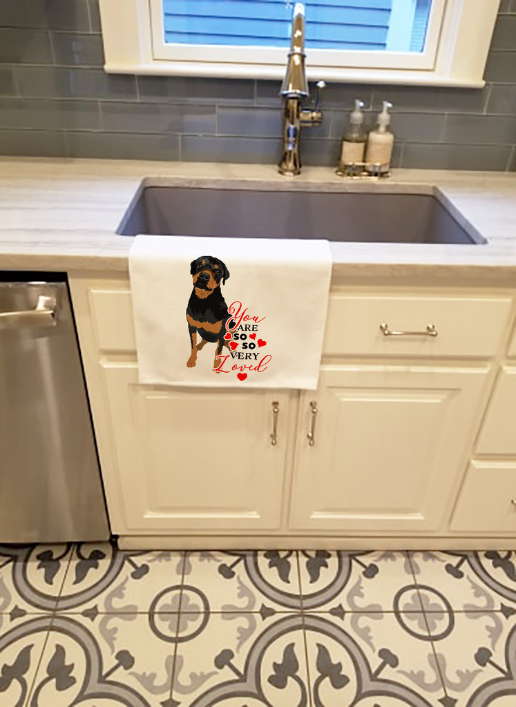Glamorous Pups : Rottweiler Black and Rust so Loved Kitchen Towel Set of 2