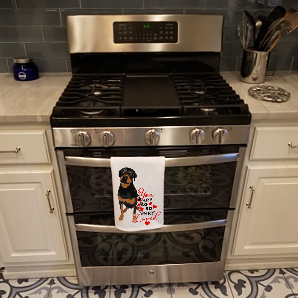Glamorous Pups : Rottweiler Black and Rust so Loved Kitchen Towel Set of 2