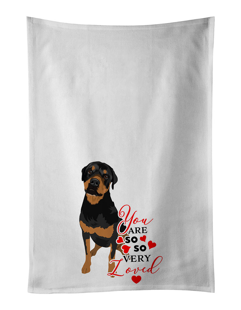Glamorous Pups : Rottweiler Black and Rust so Loved Kitchen Towel Set of 2