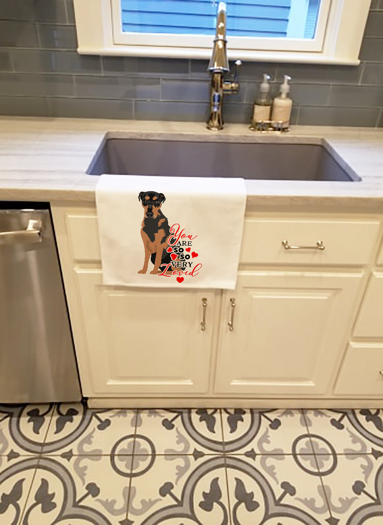 Glamorous Pups : Rottweiler Black and Tan #2 so Loved Kitchen Towel Set of 2