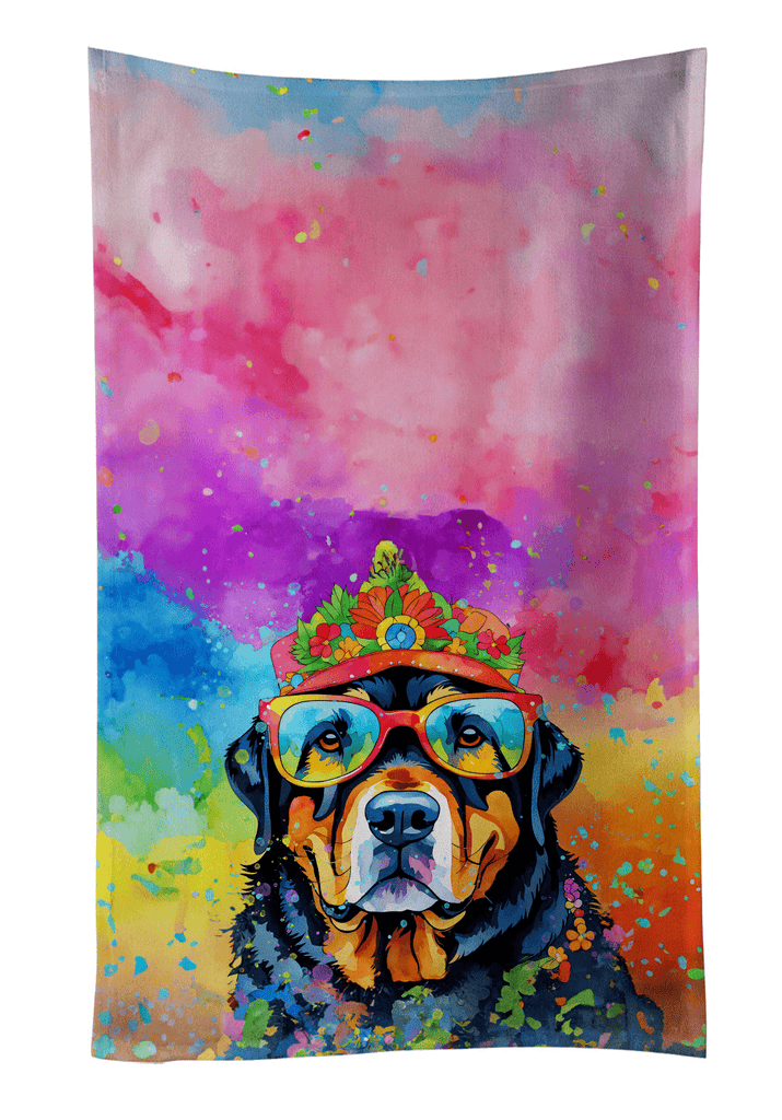 Glamorous Pups : Rottweiler Hippie Dawg Kitchen Towel