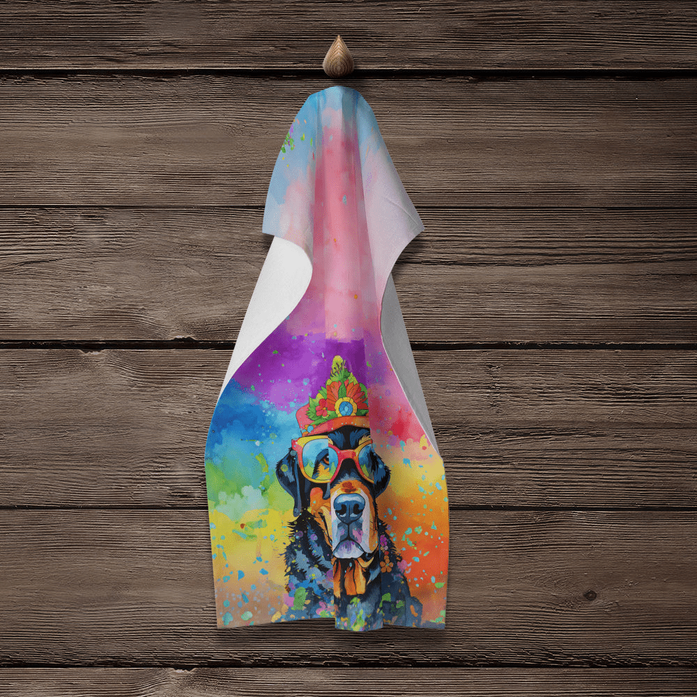 Glamorous Pups : Rottweiler Hippie Dawg Kitchen Towel