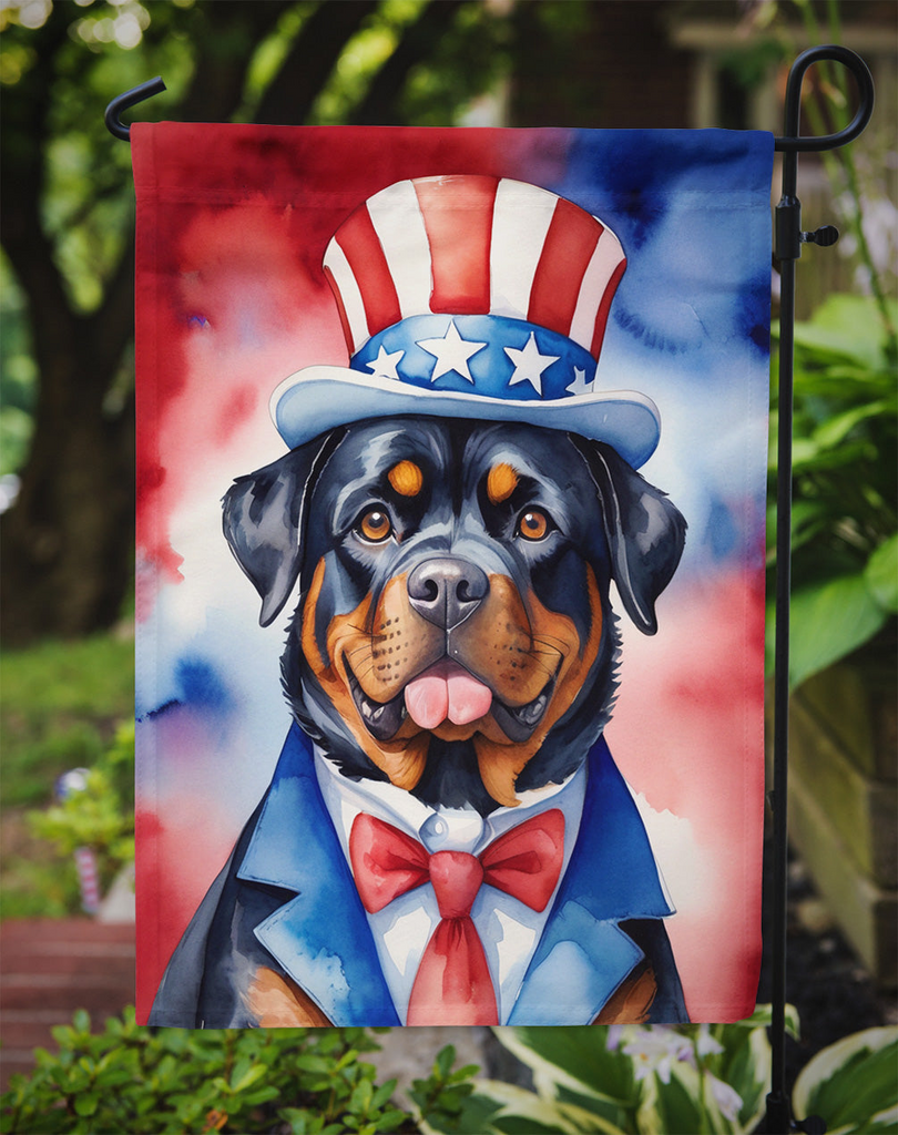 Glamorous Pups : Rottweiler Patriotic American Garden Flag