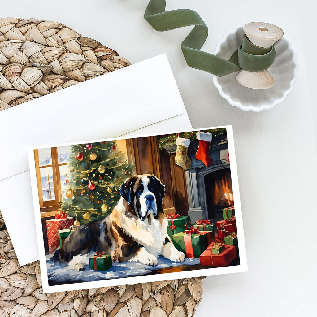 Glamorous Pups : Saint Bernard Cozy Christmas Greeting Cards Pack of 8