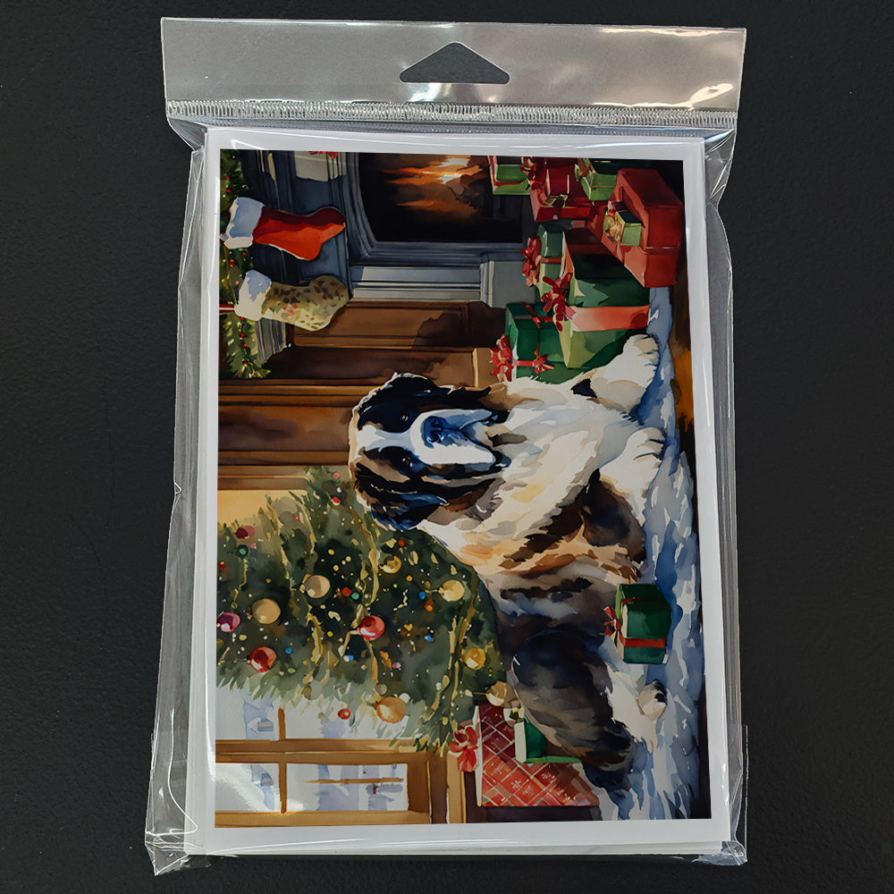 Glamorous Pups : Saint Bernard Cozy Christmas Greeting Cards Pack of 8