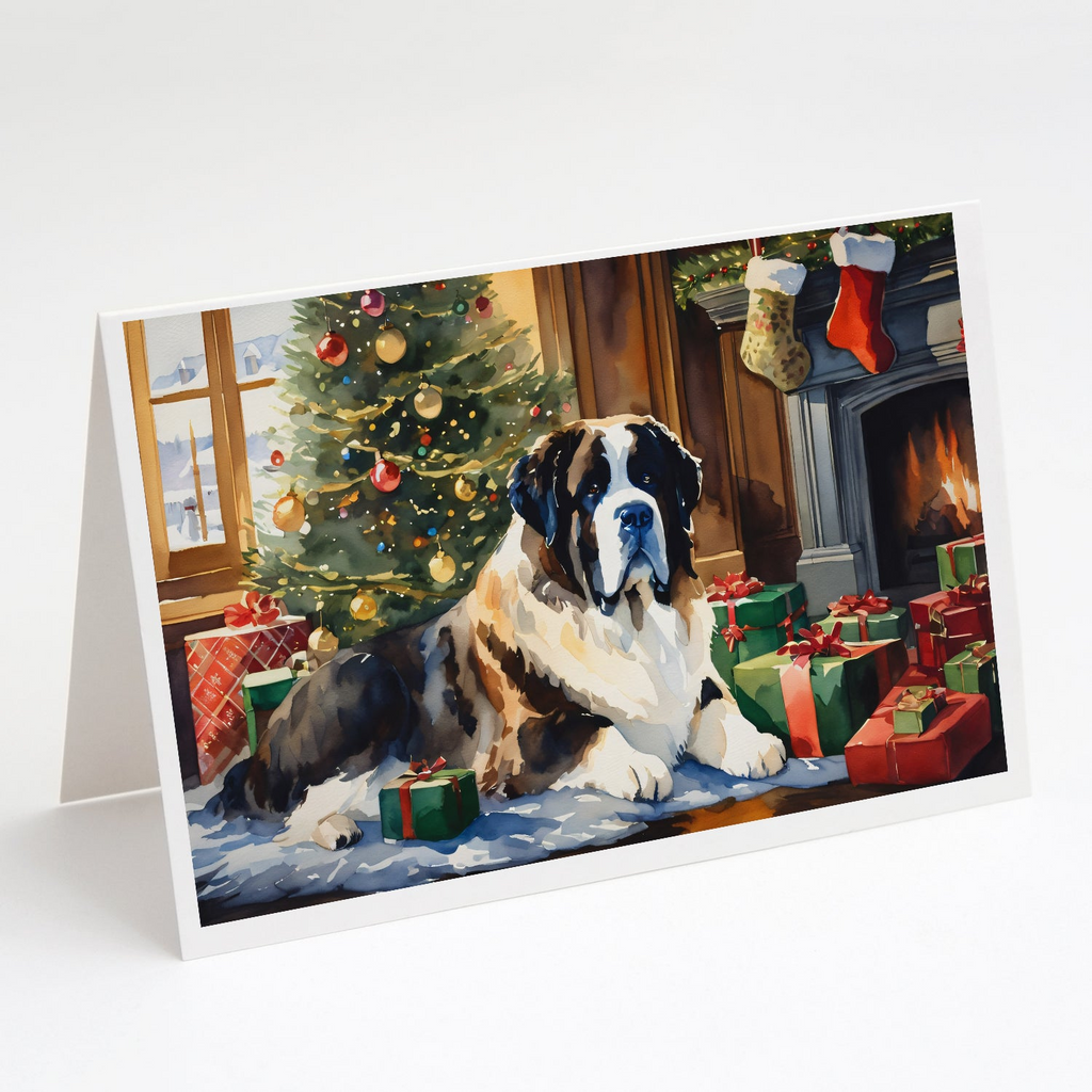 Glamorous Pups : Saint Bernard Cozy Christmas Greeting Cards Pack of 8