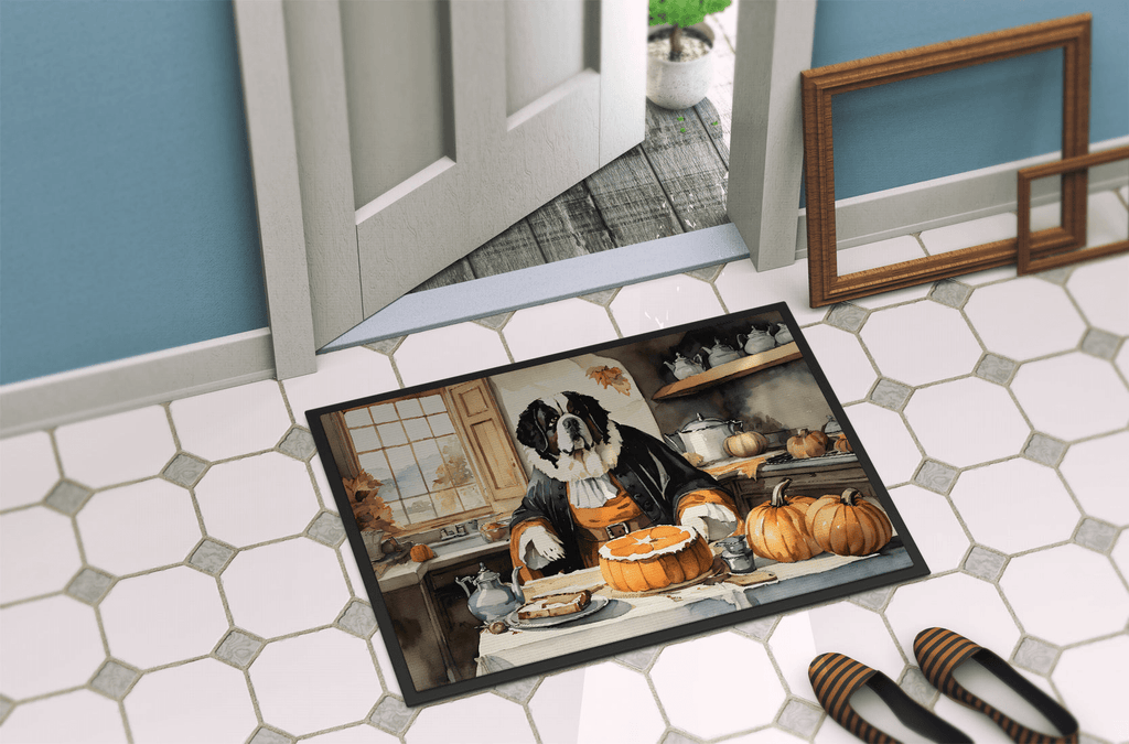 Glamorous Pups : Saint Bernard Fall Kitchen Pumpkins Doormat