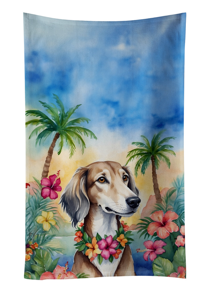Glamorous Pups : Saluki Luau Kitchen Towel