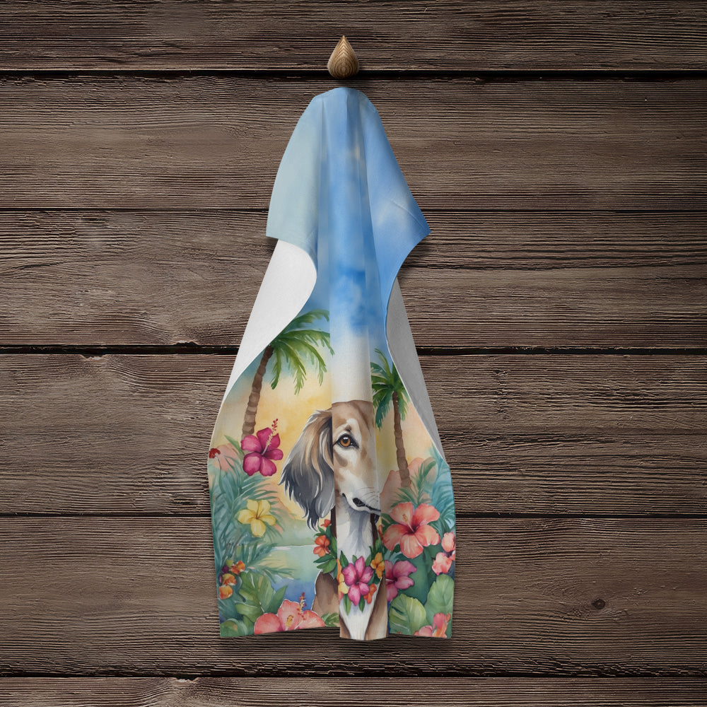 Glamorous Pups : Saluki Luau Kitchen Towel
