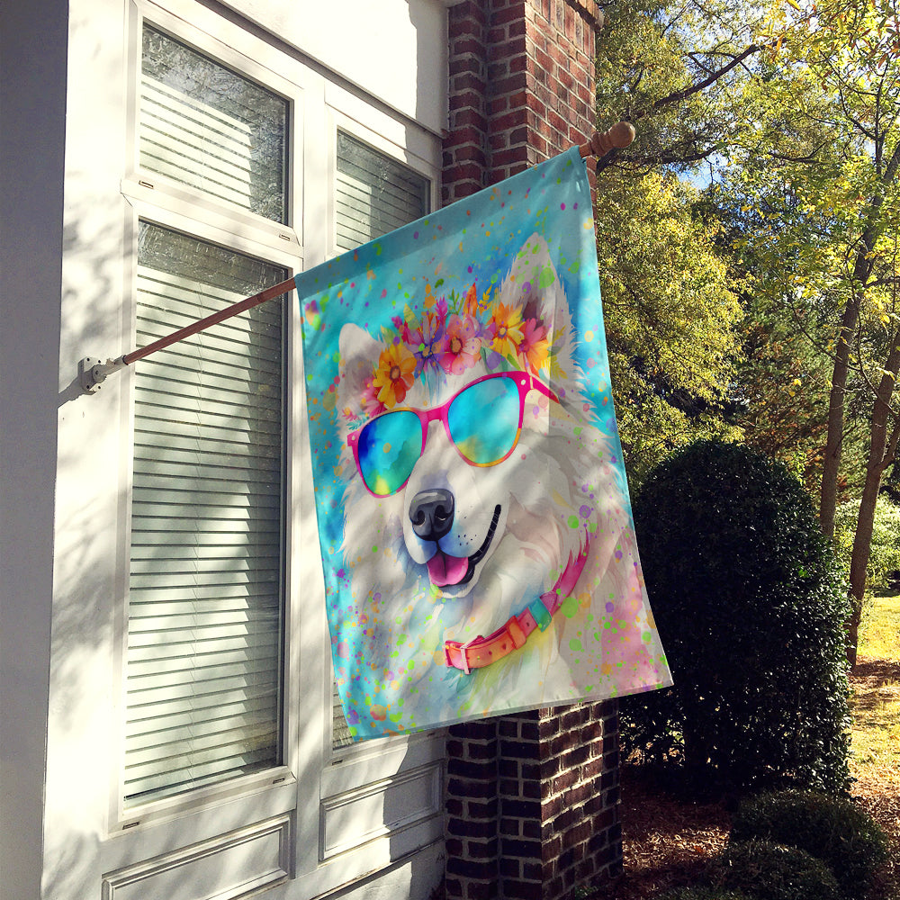 Glamorous Pups : Samoyed Hippie Dawg House Flag
