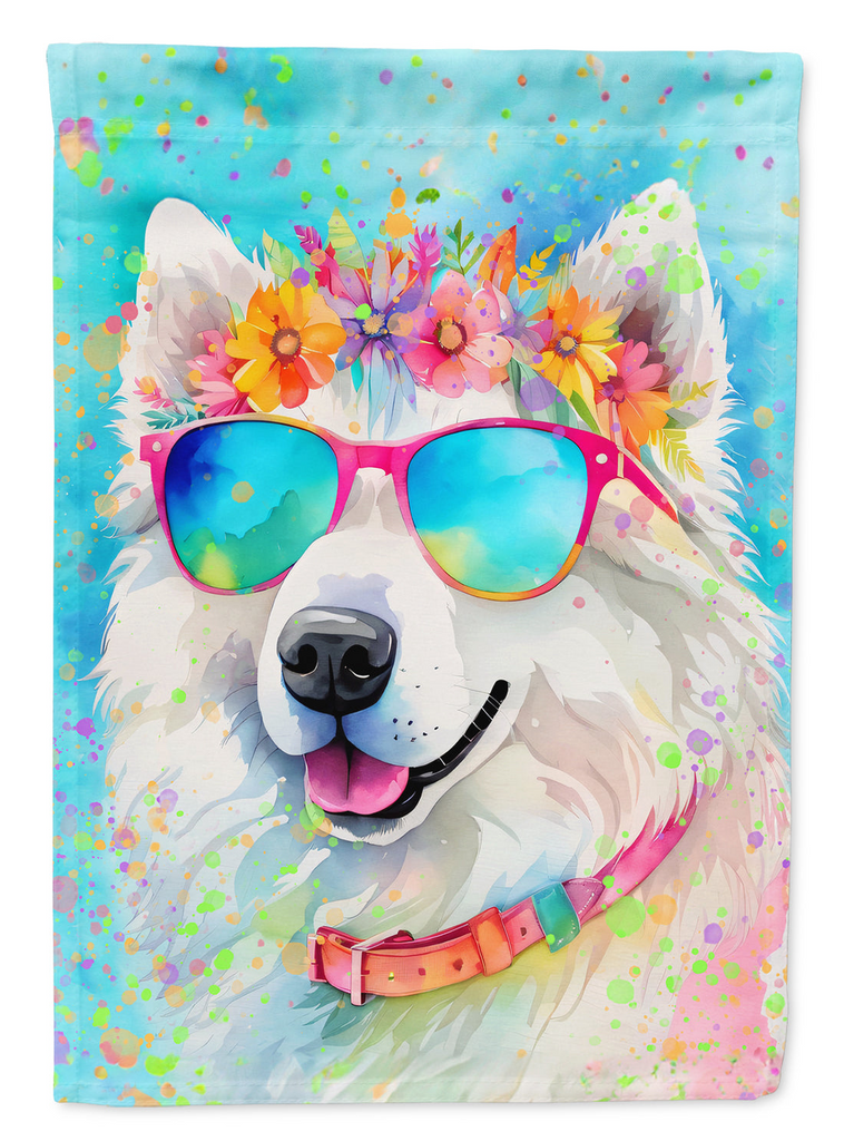 Glamorous Pups : Samoyed Hippie Dawg House Flag