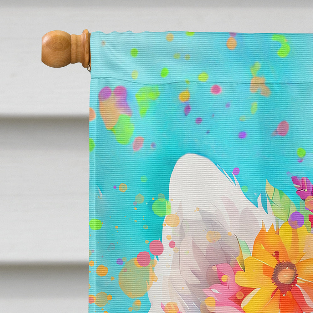 Glamorous Pups : Samoyed Hippie Dawg House Flag