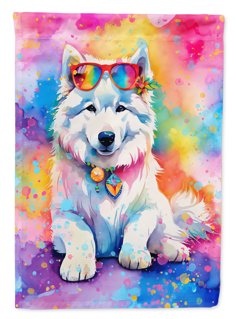 Glamorous Pups : Samoyed Hippie Dawg House Flag
