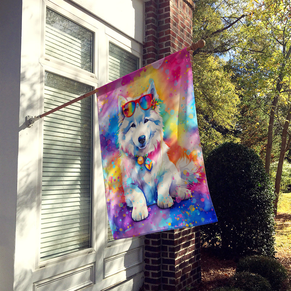 Glamorous Pups : Samoyed Hippie Dawg House Flag