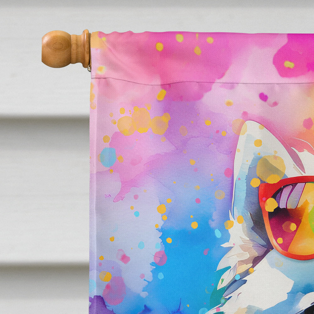 Glamorous Pups : Samoyed Hippie Dawg House Flag