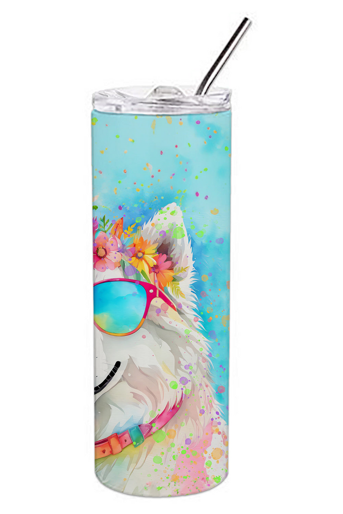 Glamorous Pups : Samoyed Hippie Dawg Stainless Steel Skinny Tumbler