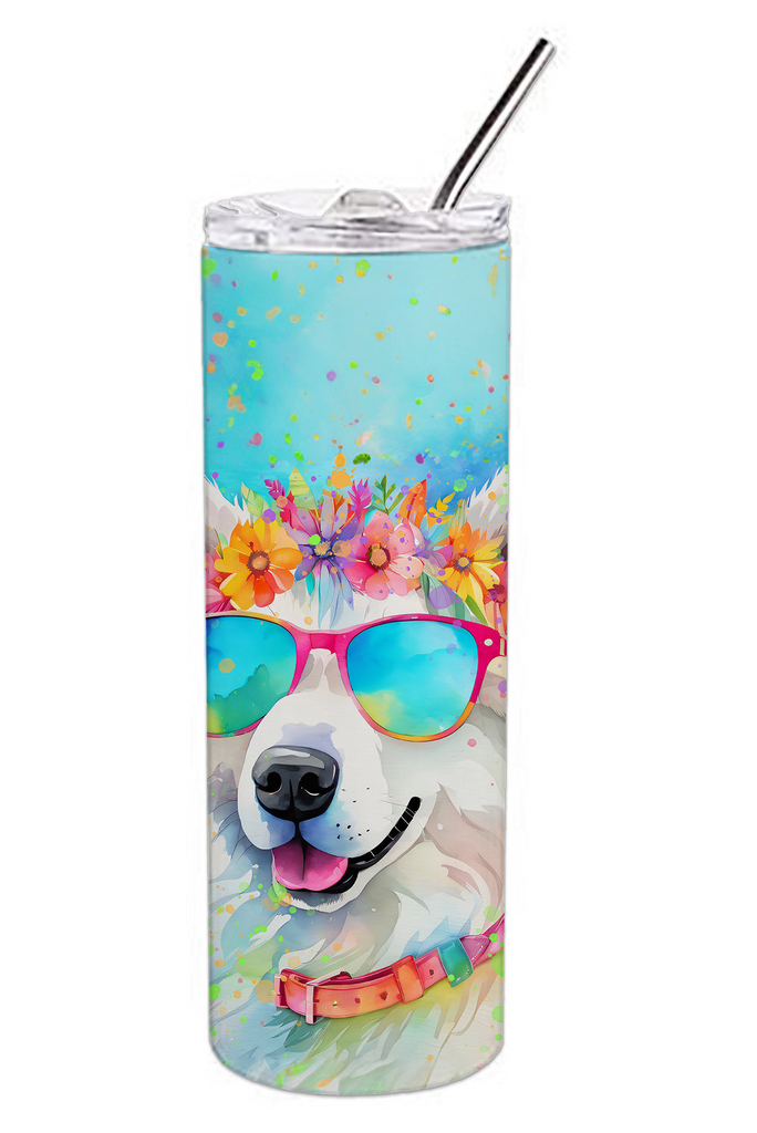Glamorous Pups : Samoyed Hippie Dawg Stainless Steel Skinny Tumbler