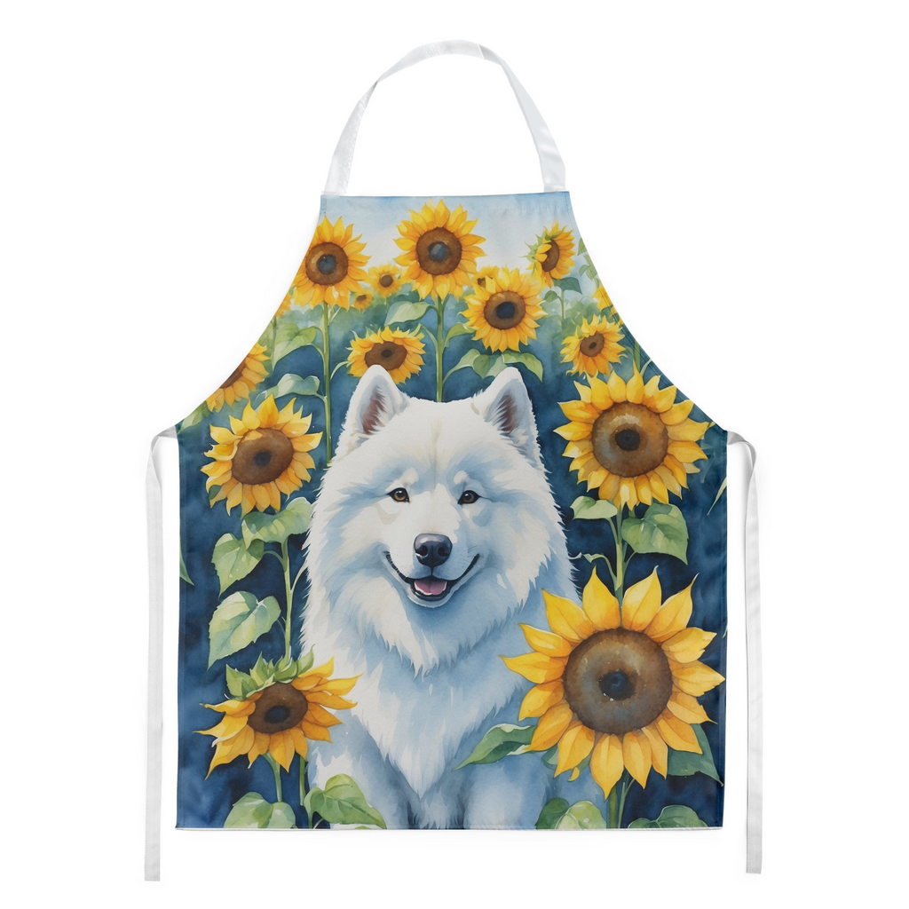 Glamorous Pups : Samoyed in Sunflowers Apron