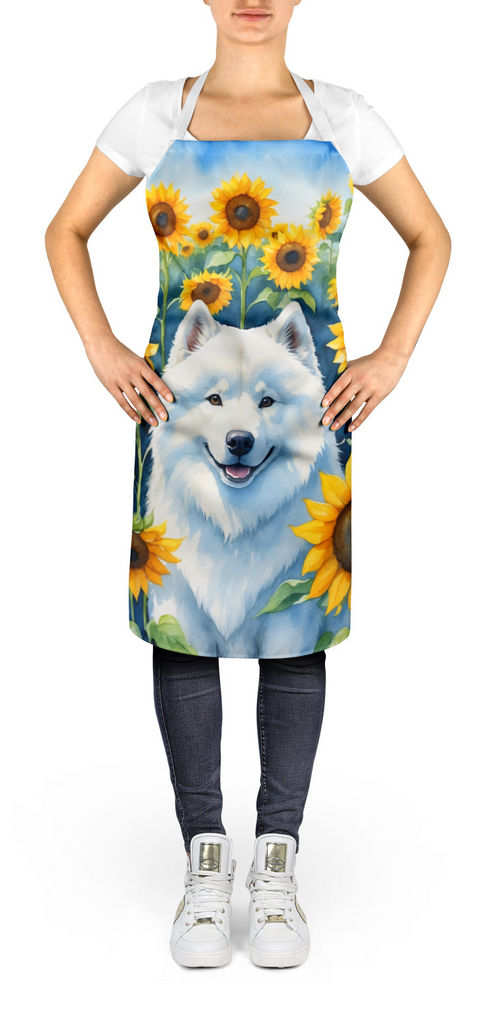 Glamorous Pups : Samoyed in Sunflowers Apron