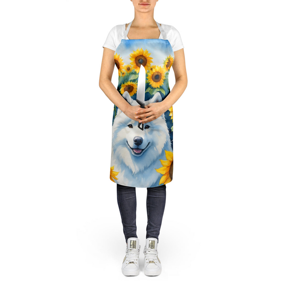 Glamorous Pups : Samoyed in Sunflowers Apron