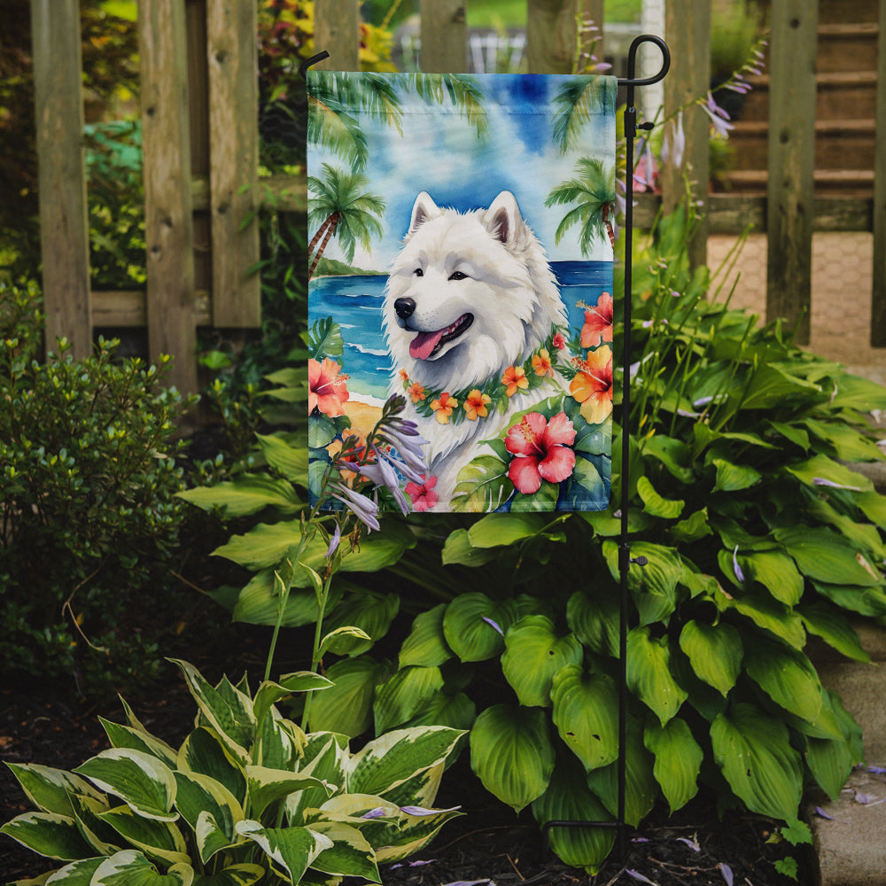 Glamorous Pups : Samoyed Luau Garden Flag