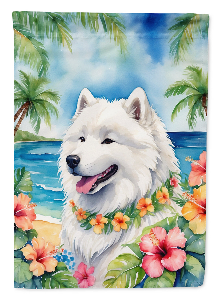 Glamorous Pups : Samoyed Luau Garden Flag