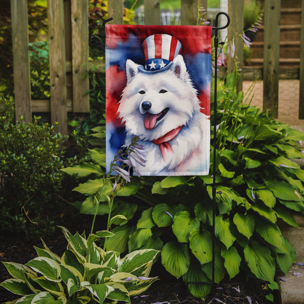 Glamorous Pups : Samoyed Patriotic American Garden Flag