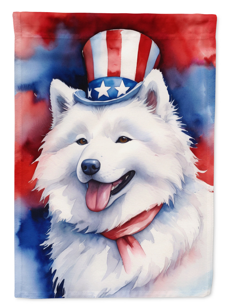 Glamorous Pups : Samoyed Patriotic American Garden Flag