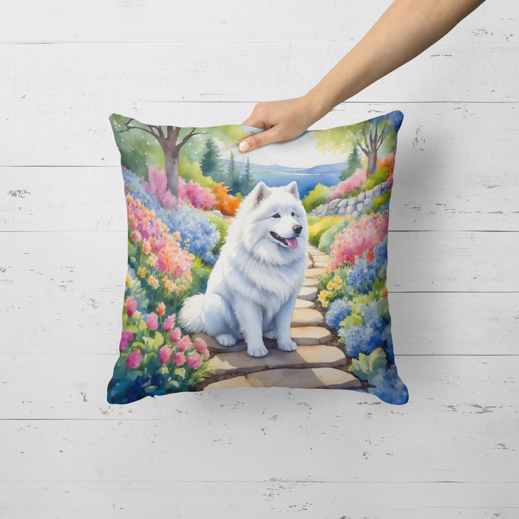 Glamorous Pups : Samoyed Spring Path Throw Pillow
