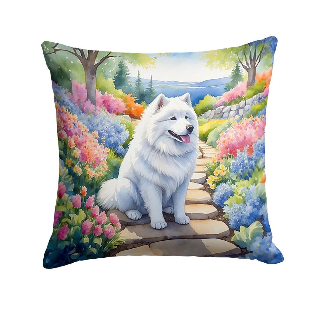 Glamorous Pups : Samoyed Spring Path Throw Pillow