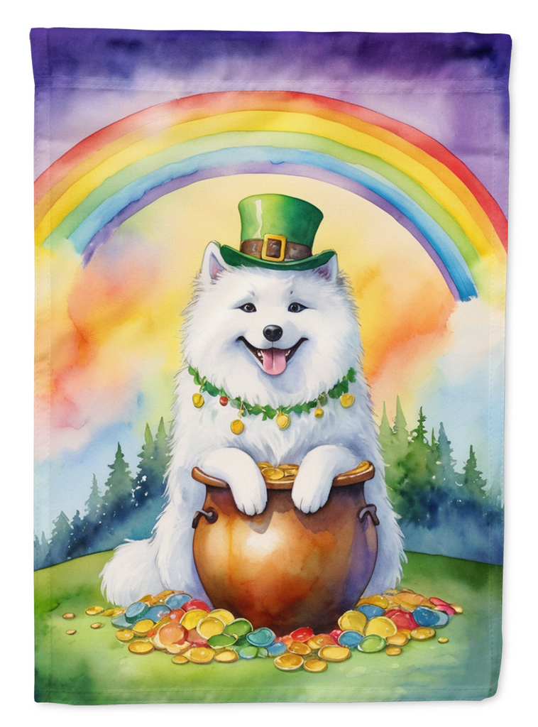 Glamorous Pups : Samoyed St Patrick's Day Garden Flag