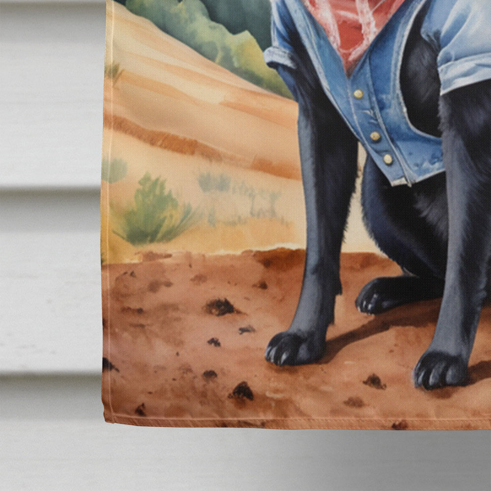 Glamorous Pups : Schipperke Cowboy Welcome House Flag